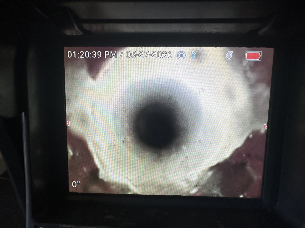 CCTV view of a relined drainage pipe
